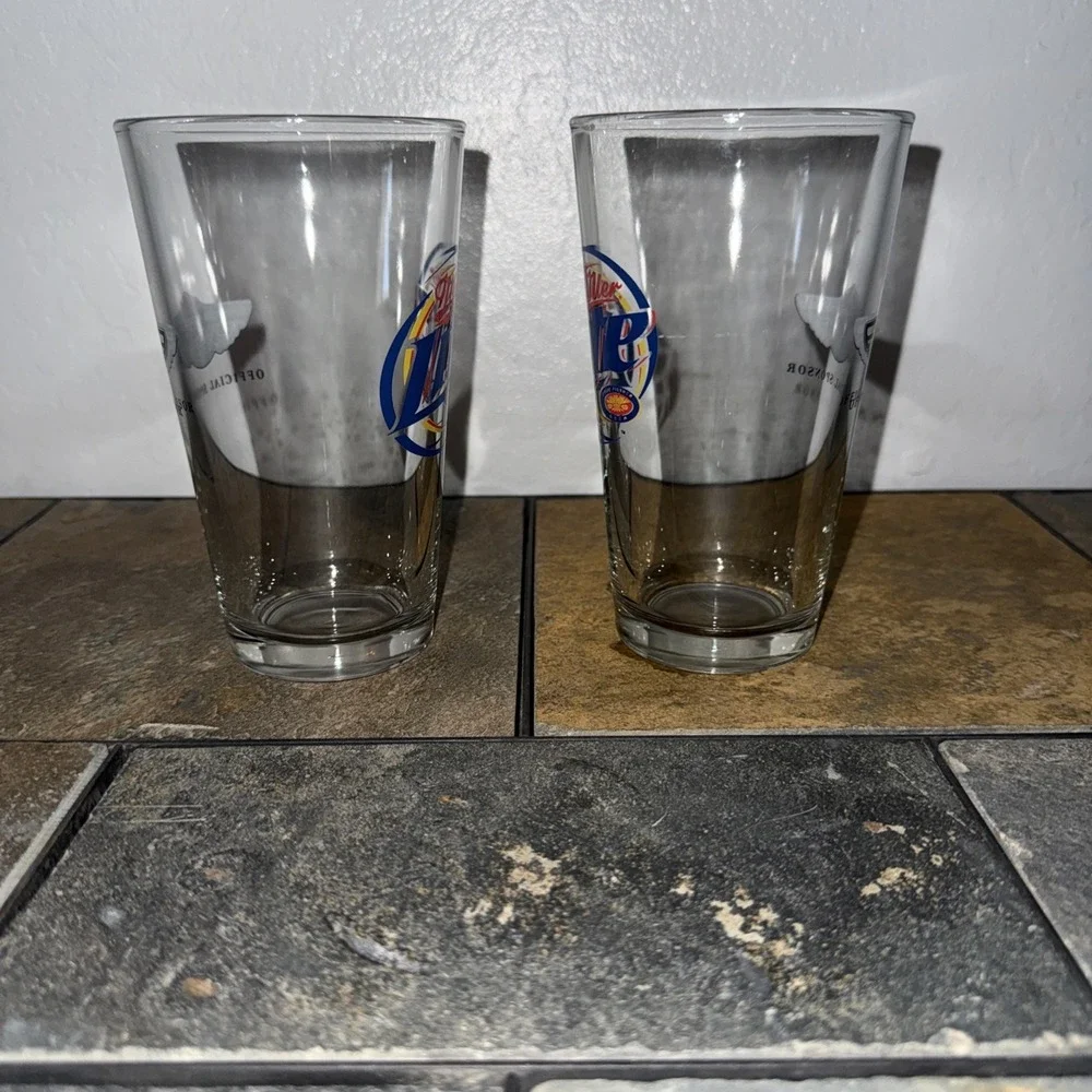 Miller Lite Harley Davidson 100th Anniversary 2003 Pint Beer Glasses Set of 2